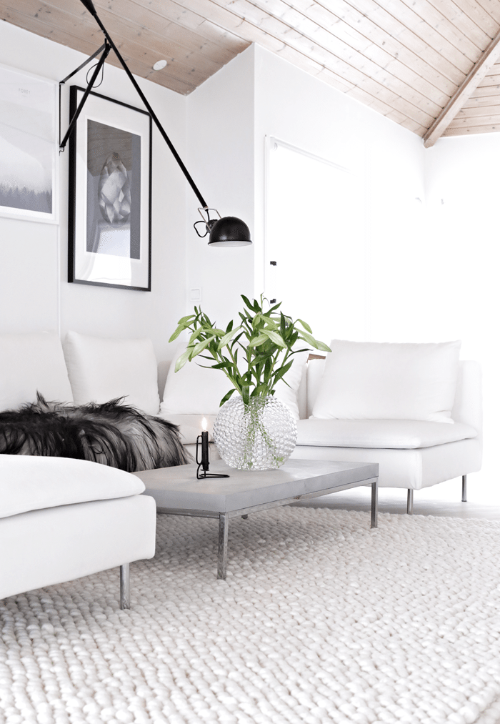 MARBLE WHITE HAND CRAFTED PURE WOOL FLOOR RUG