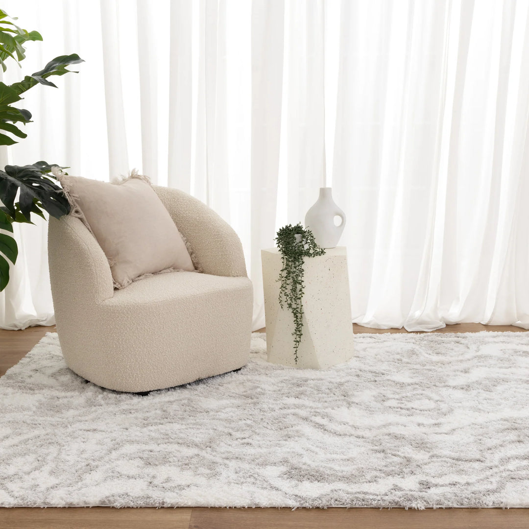 ASton Watercolour Grey Shaggy Rug