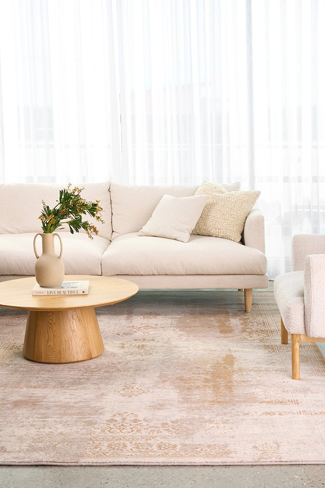 MELODY DEMI BEIGE Pure NZ Wool Floor Rug