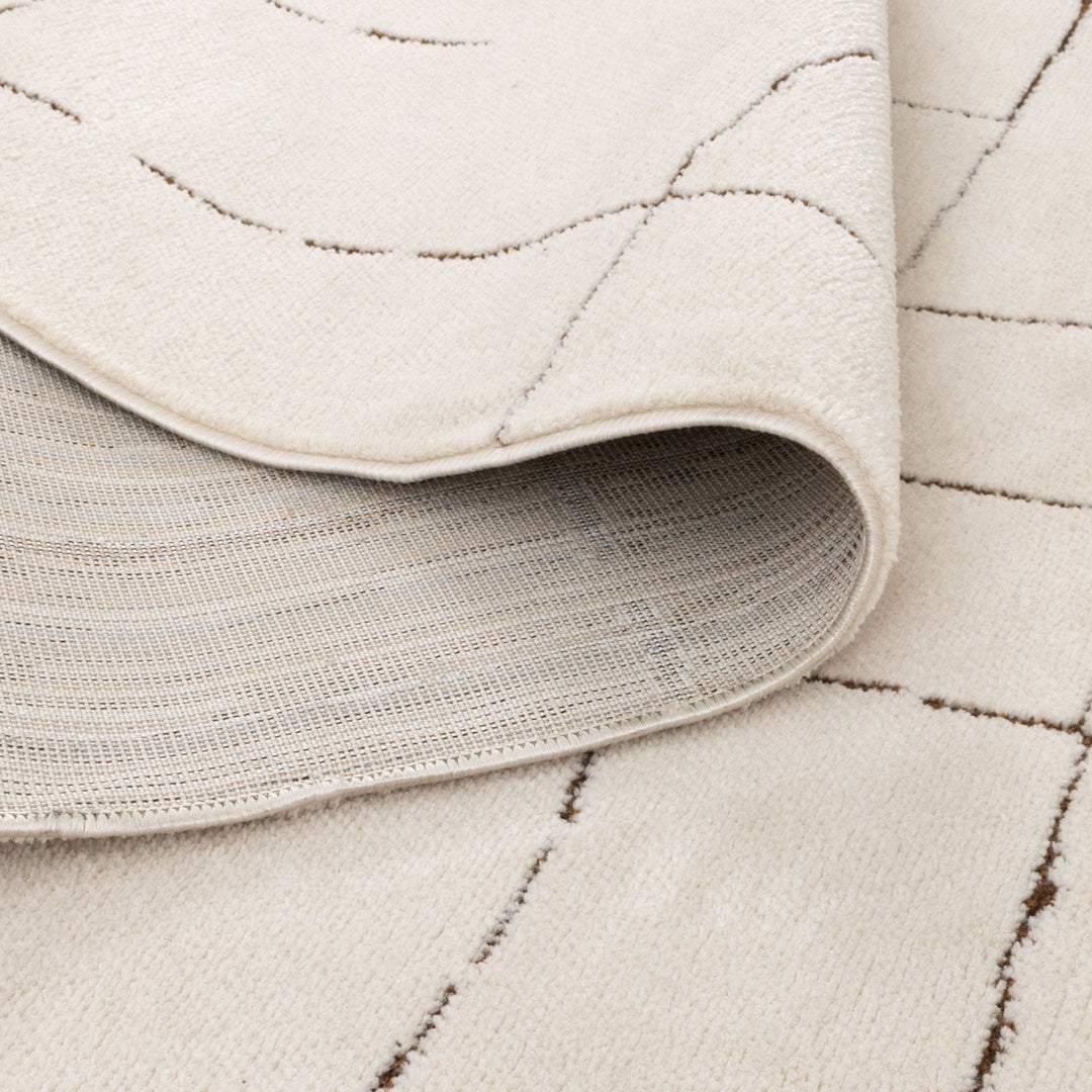 Mila Abstract Lines Brown Cream Rug - MIL10