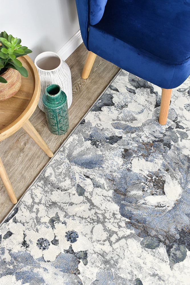 Garcia Garden Navy Blue floor rug