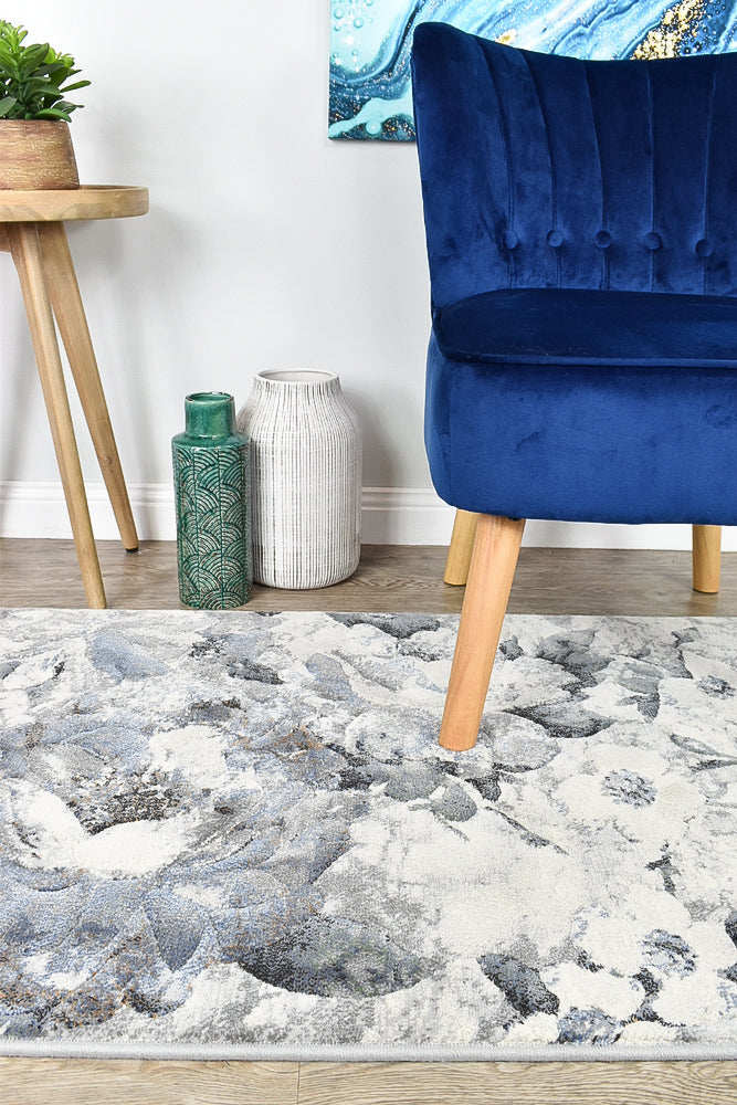 Garcia Garden Navy Blue floor rug