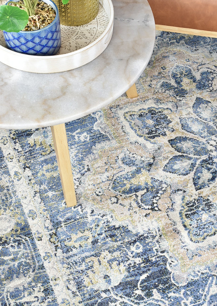 Garcia Persian Style Navy Floor Rug