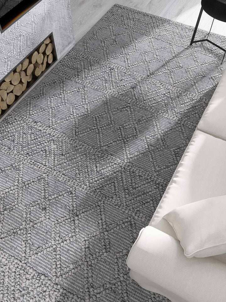 ATLANTA GREY HANDMADE WOOL GREY RUG FINAL CLEARANCE