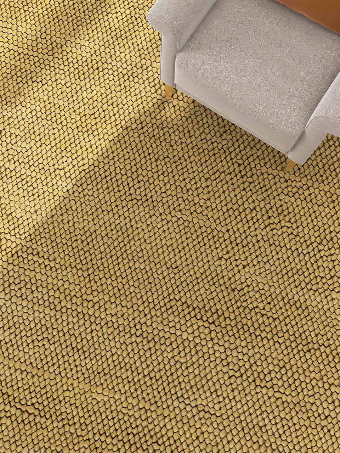 Pebbles Mustard Pure wool Hand  woven Floor Rug