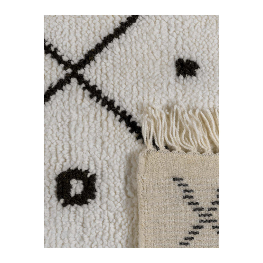 Modern Moroccan Black and White Area Rug