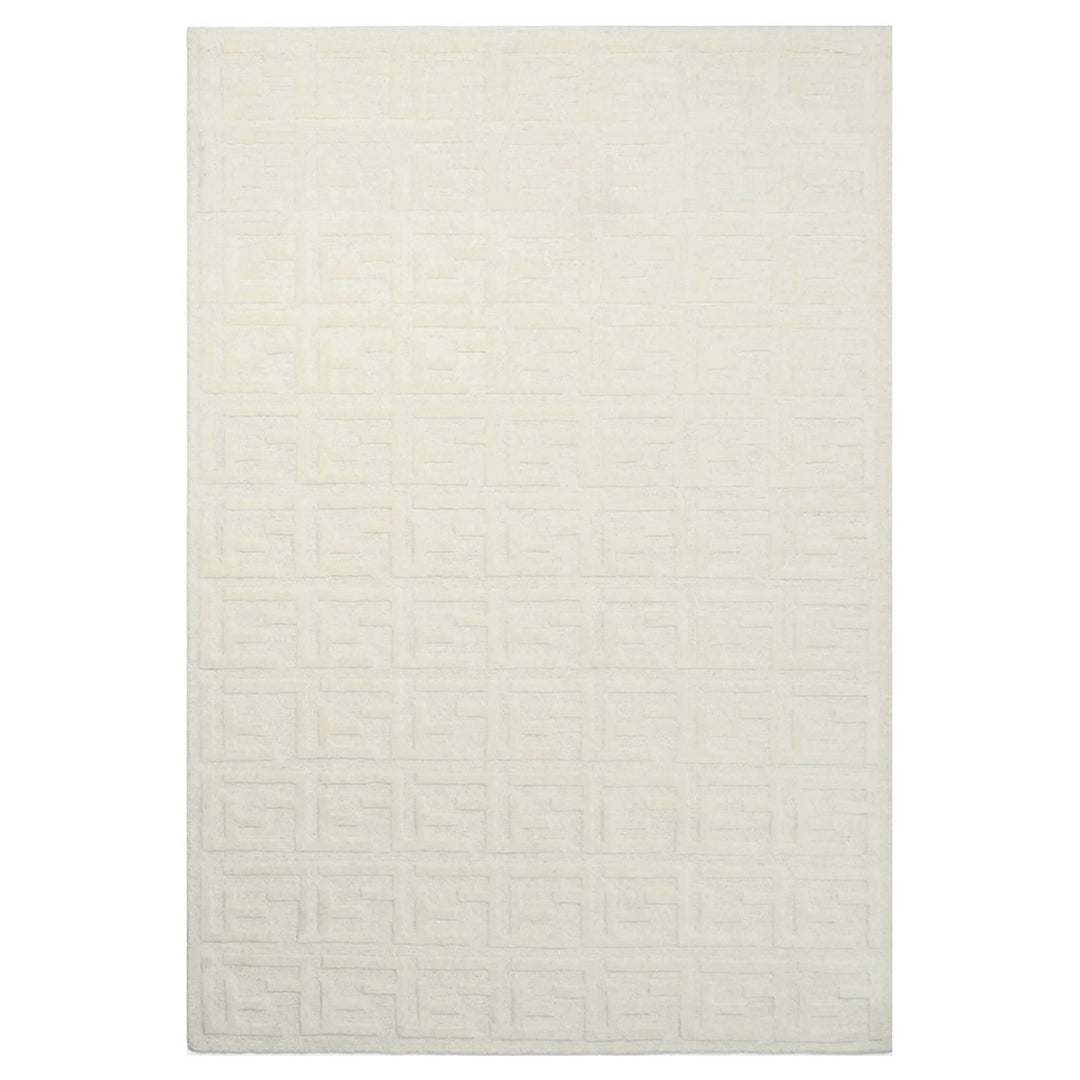 Fabien Hand Woven Monogram Creme Wool rug