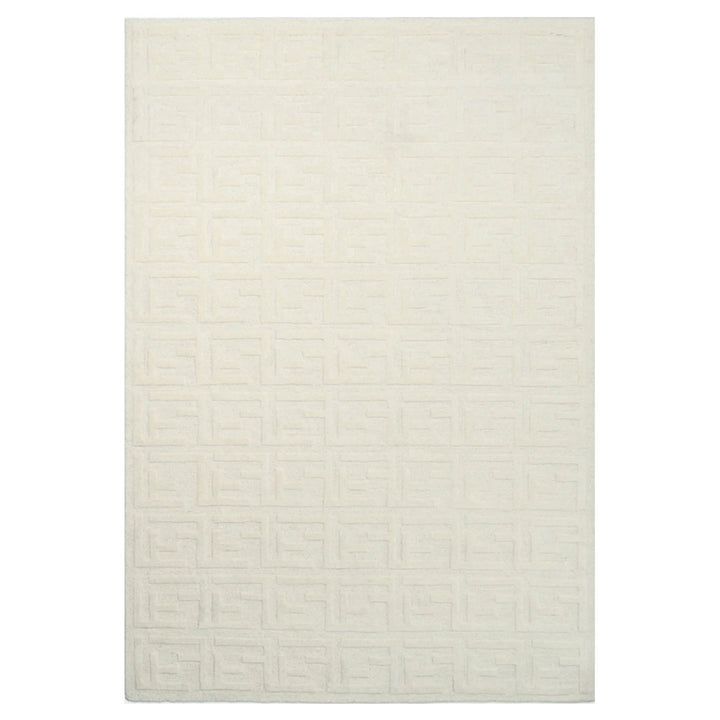 Fabien Hand Woven Monogram Creme Wool rug