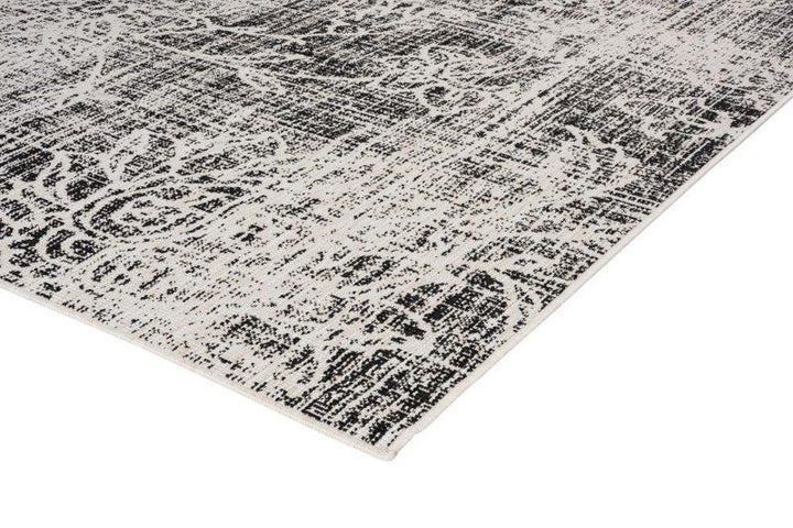 Denver INDOOR OUTDOOR FLORAL BLACK FLOOR RUG