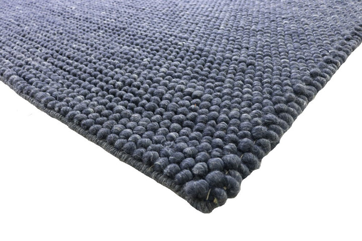 Pebbles Hand Woven 80% Wool And 20% Cotton Rug -NAVY