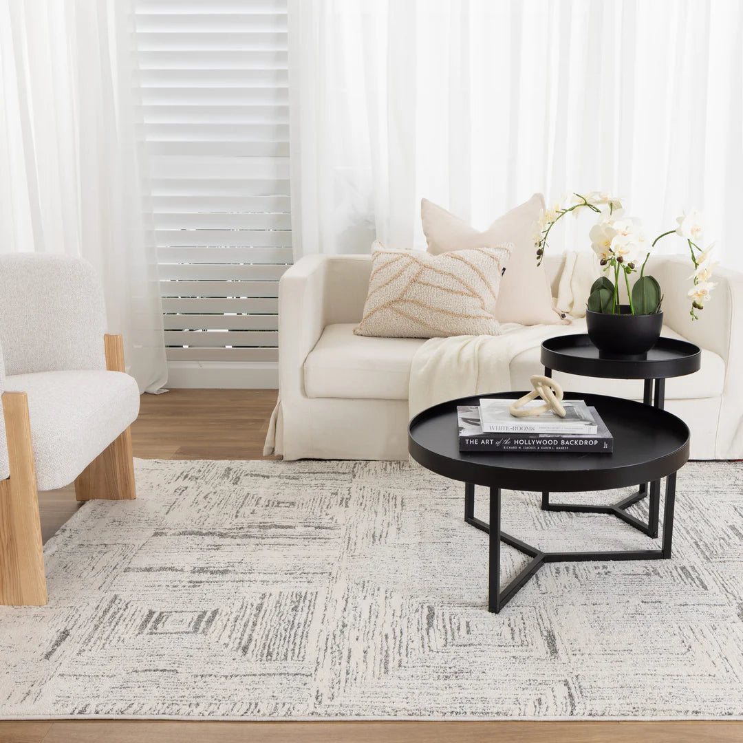 Nizza Geometric Grey Rug - N008