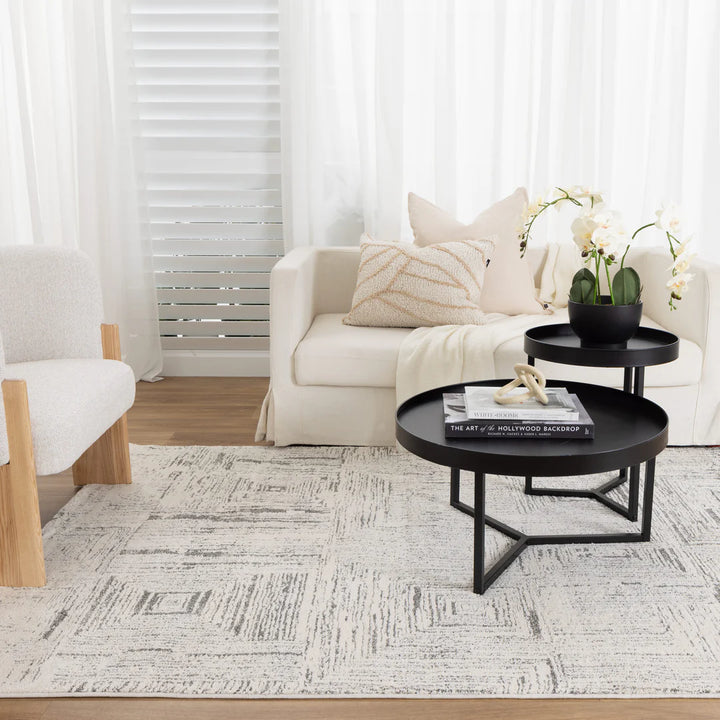 Nizza Geometric Grey Rug - N008