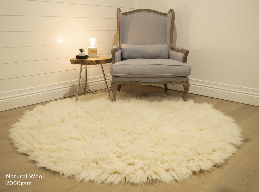 Pure New Zealand Wool 2000 GSM NATURAL Flokati