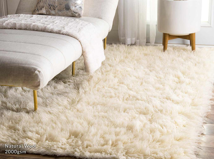 Pure New Zealand Wool 2000 GSM NATURAL Flokati