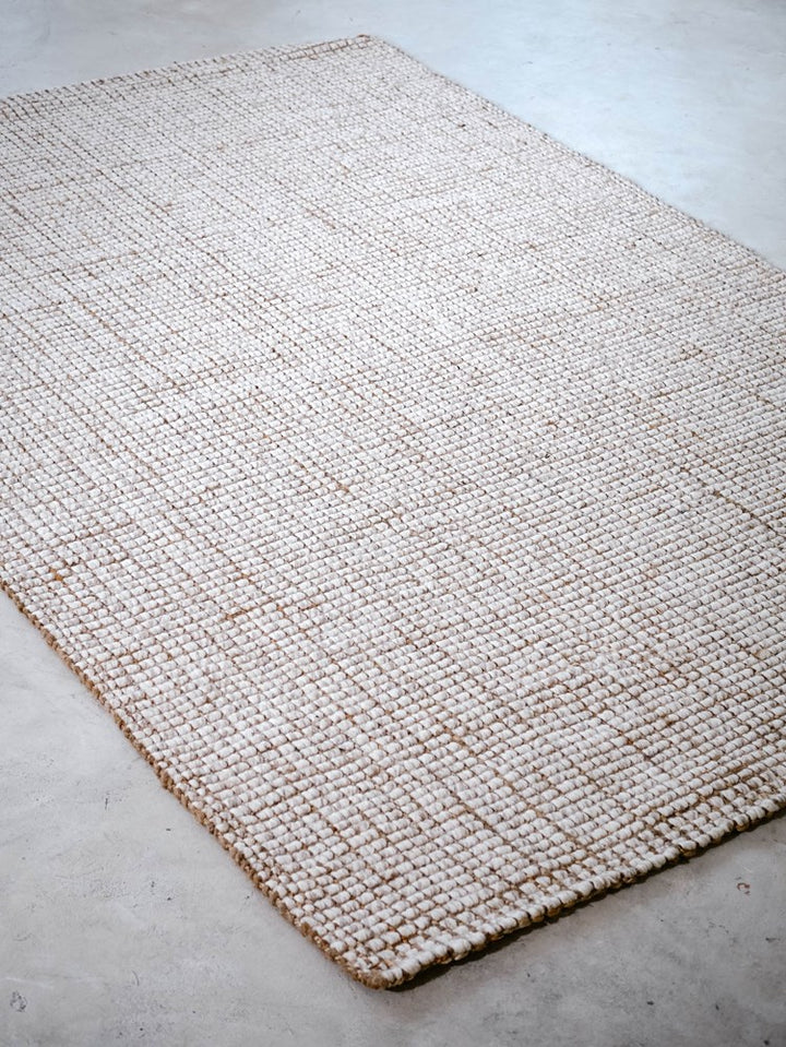 COASTAL NATURAL WOOL AND JUTE FLOOR RUG