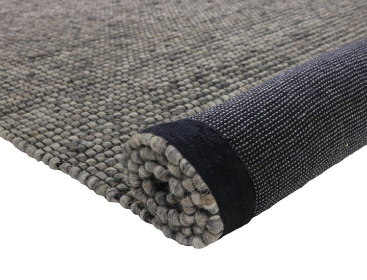 Oscar STEEL GREY Hand Woven Floor Rug WITH BACKING