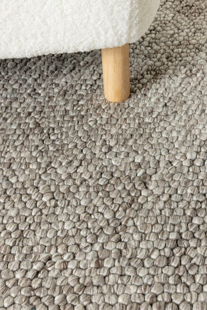 Pebbles Basalt Hand Woven Wool Floor Rug LIMITED TIME