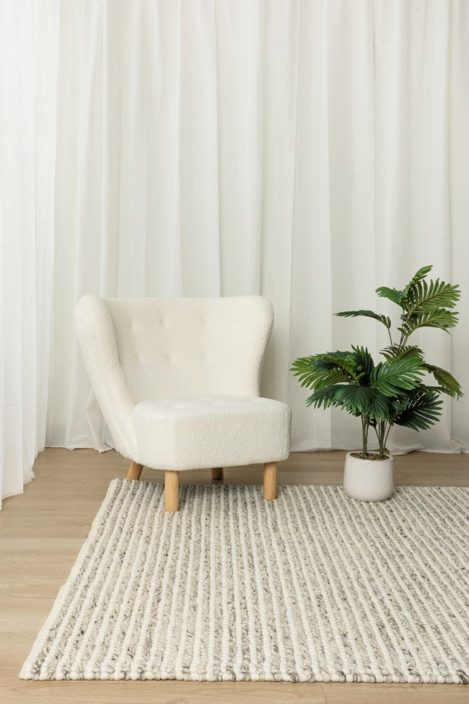Pebbles QUARTZ  Pure Wool hand Woven Floor rug