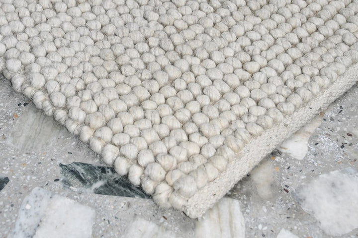 Pebbles Pure wool  Silver Stone Floor Rug