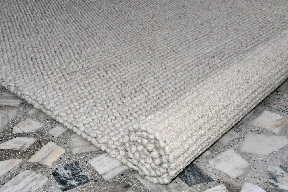 Pebbles Pure wool  Silver Stone Floor Rug