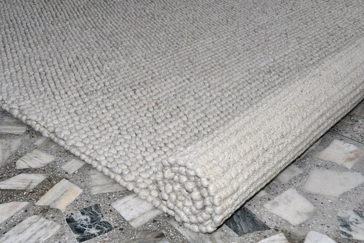 Pebbles Pure wool  Silver Stone Floor Rug