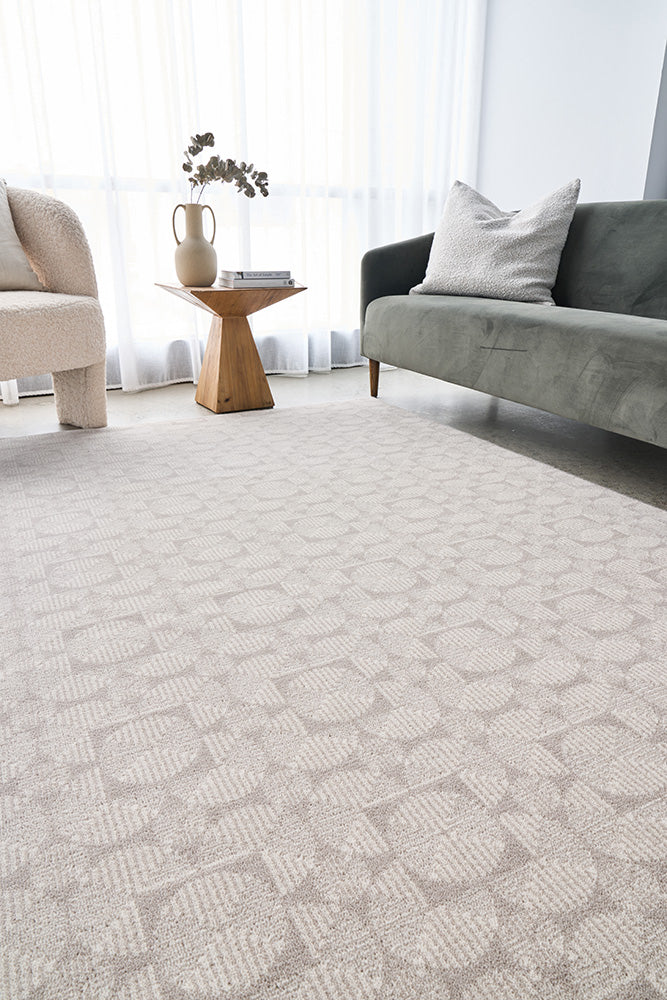 NIKO SILVER PURE WOOL fLOOR  RUG