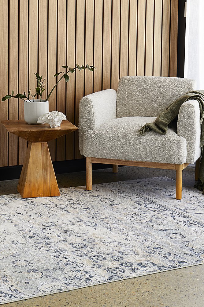 Oliver Blue Transitional Floor Rug