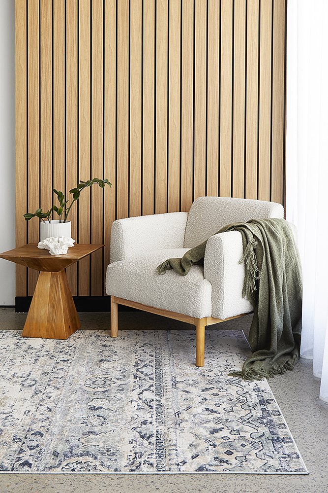 Oliver Blue Transitional Floor Rug