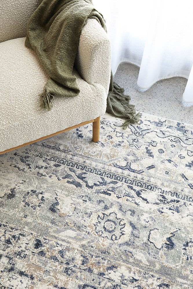 Oliver Blue Transitional Floor Rug