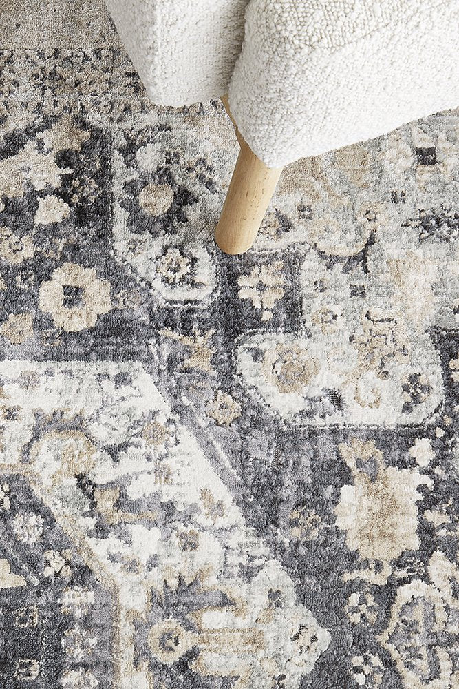 OLIVER FADED BLUE TRANSITIONAL FLOOR RUG