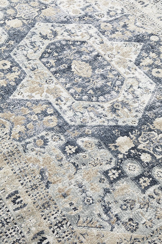 OLIVER FADED BLUE TRANSITIONAL FLOOR RUG