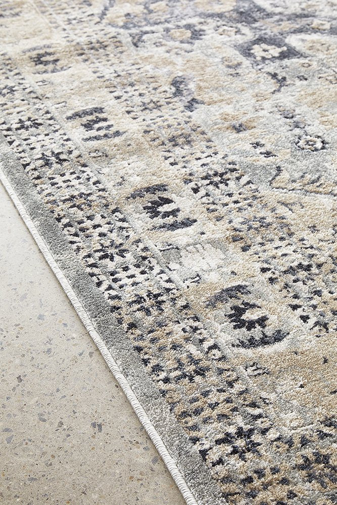 OLIVER FADED BLUE TRANSITIONAL FLOOR RUG