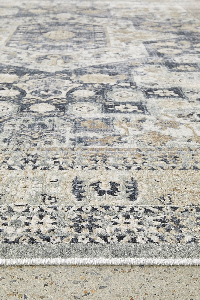 OLIVER FADED BLUE TRANSITIONAL FLOOR RUG