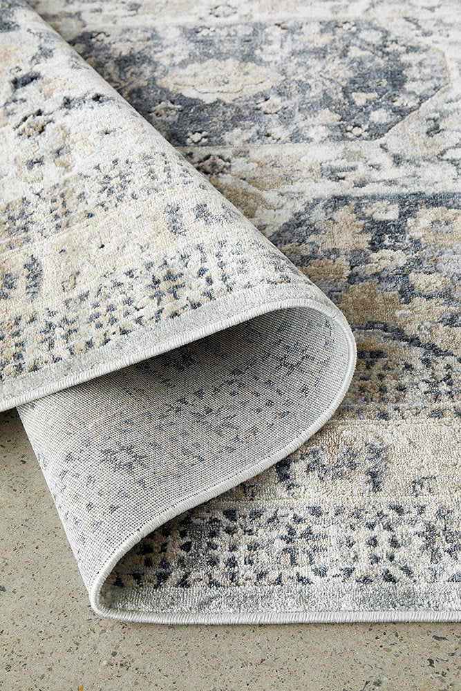 OLIVER FADED BLUE TRANSITIONAL FLOOR RUG