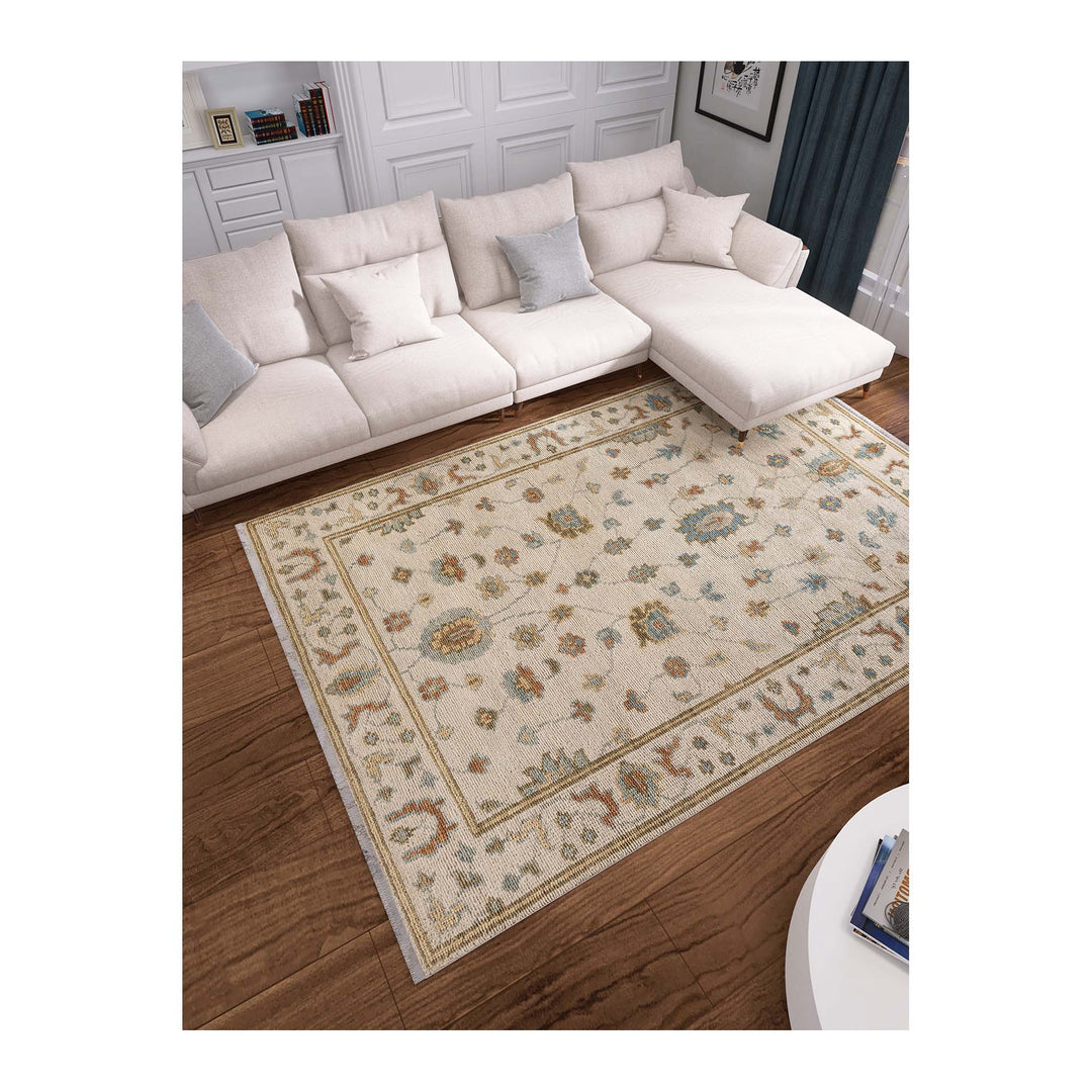 Sana Ivory Pure NZ Wool Blend  Hand Woven FLoor Rug