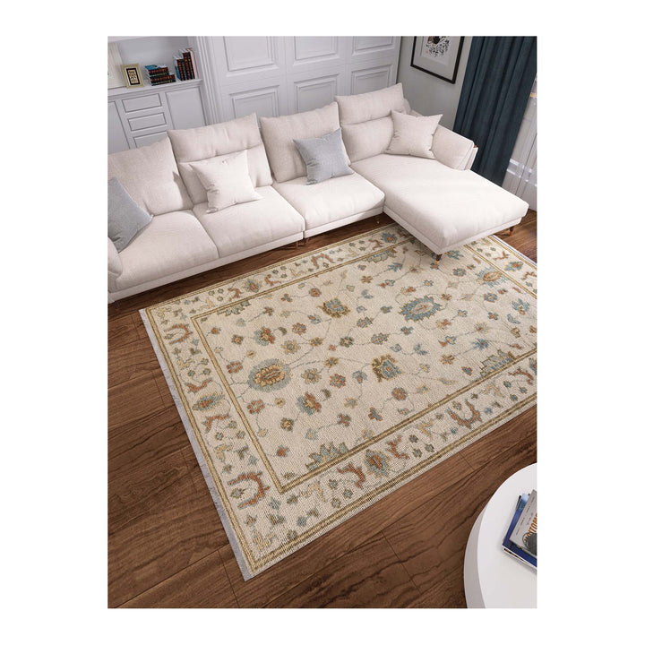 Sana Ivory Pure NZ Wool Blend  Hand Woven FLoor Rug