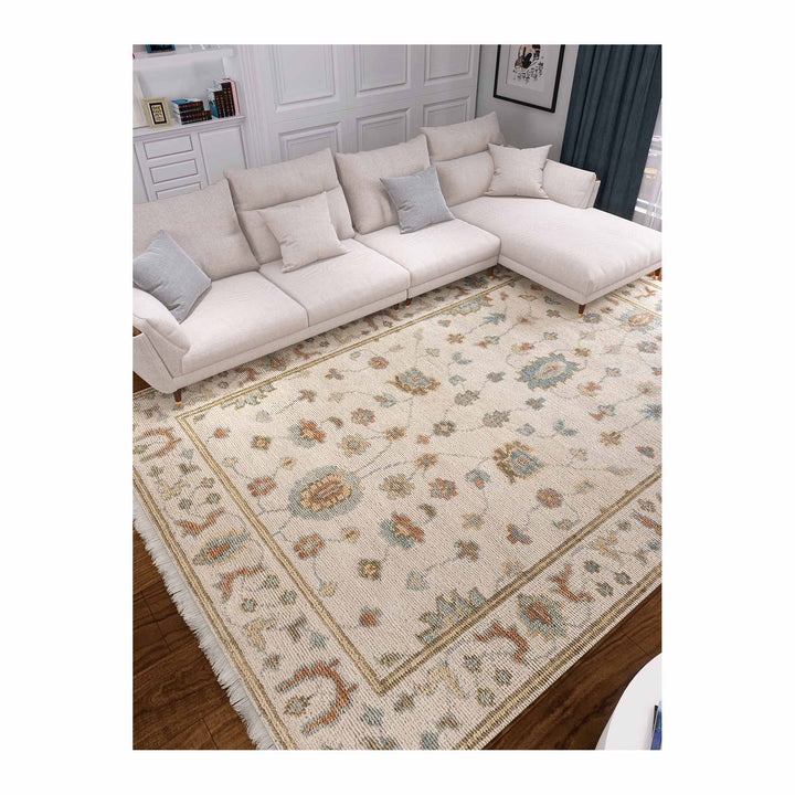 Sana Ivory Pure NZ Wool Blend  Hand Woven FLoor Rug
