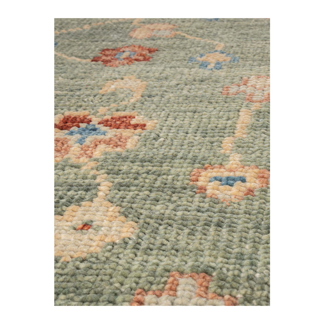 Sana Green Pure NZ Wool Blend  Hand Woven FLoor Rug