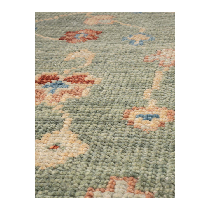 Sana Green Pure NZ Wool Blend  Hand Woven FLoor Rug