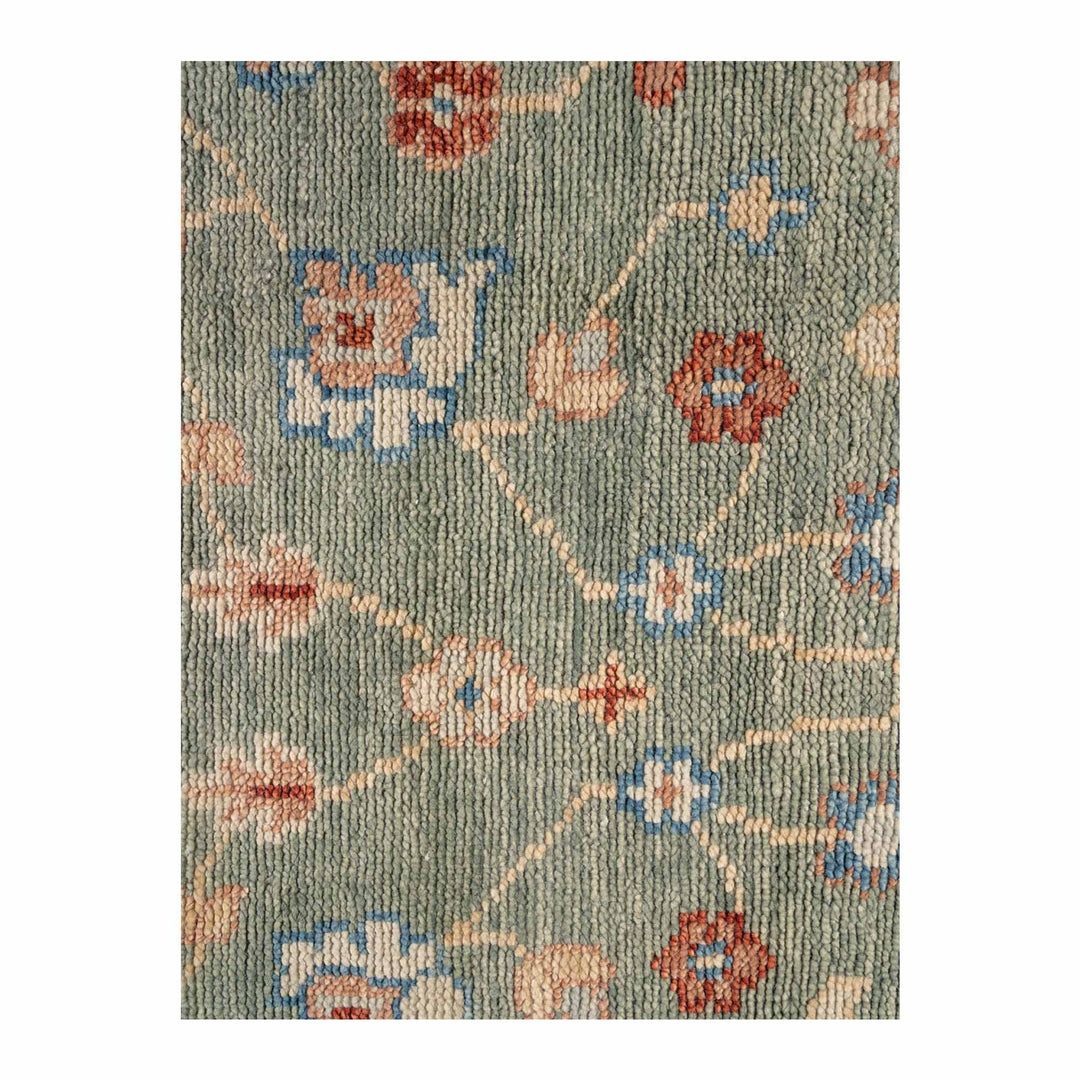 Sana Green Pure NZ Wool Blend  Hand Woven FLoor Rug