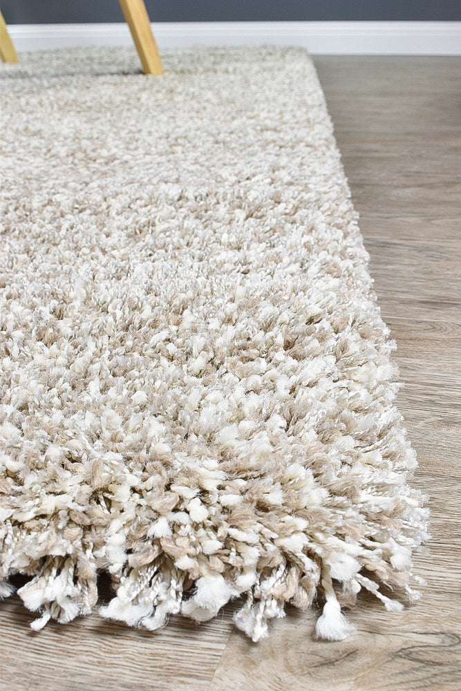 Orlando High dense Easy care Beige Shaggy Rug