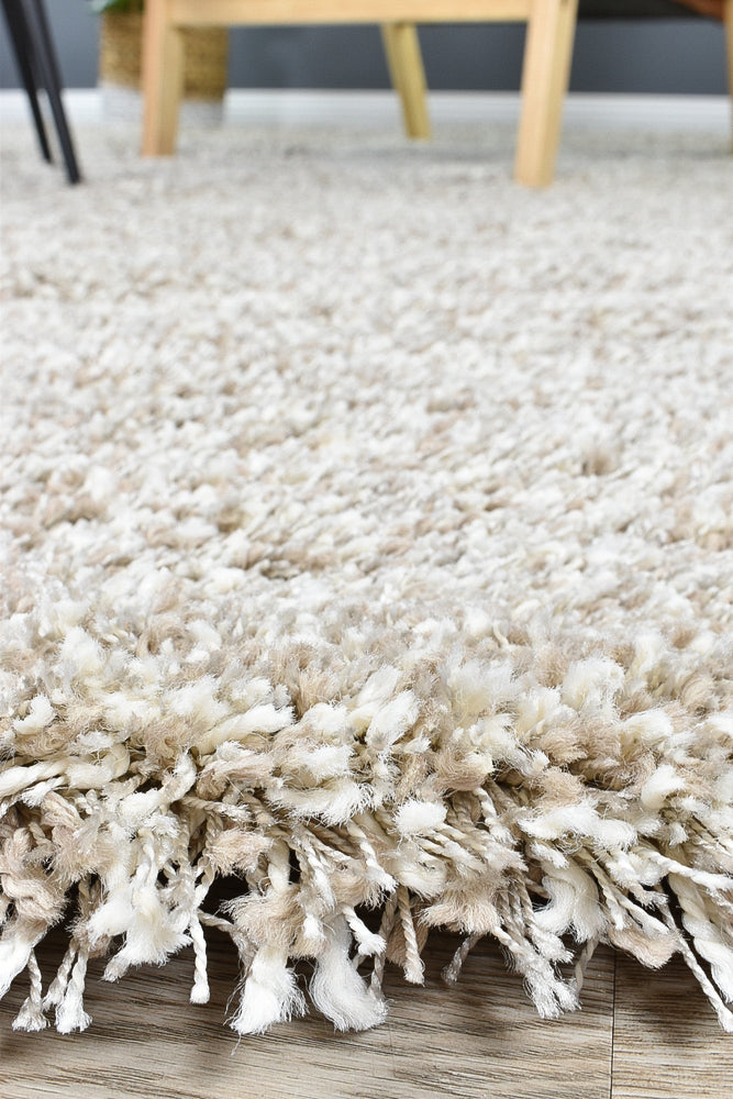 Orlando High dense Easy care Beige Shaggy Rug