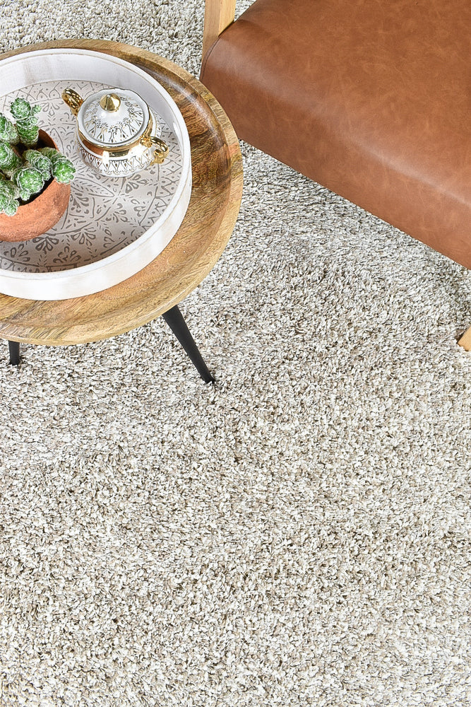 Orlando High dense Easy care Beige Shaggy Rug