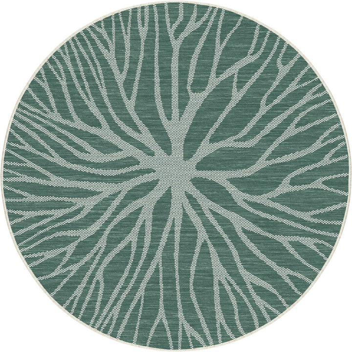 PLASMA REVERSIBLE GREEN INDOOR OUTDOOR ROUN RUG