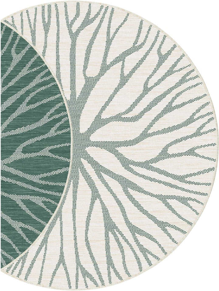 PLASMA REVERSIBLE GREEN INDOOR OUTDOOR ROUN RUG