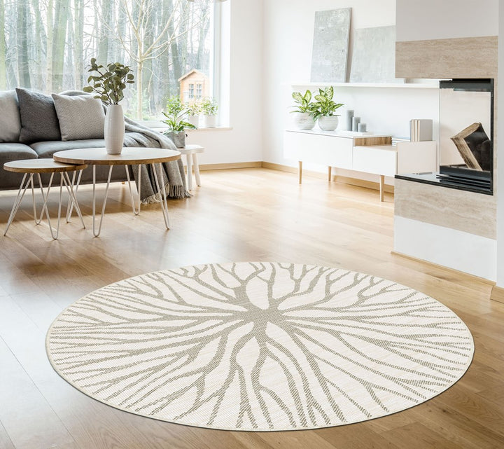 PLASMA REVERSIBLE LINEN INDOOR OUTDOOR ROUN RUG