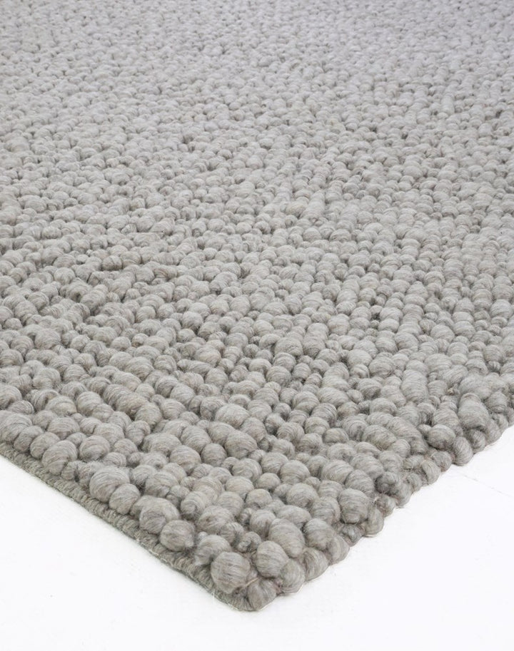 Fish Eye Pebbles Pure Wool ASh hand woven floor rug