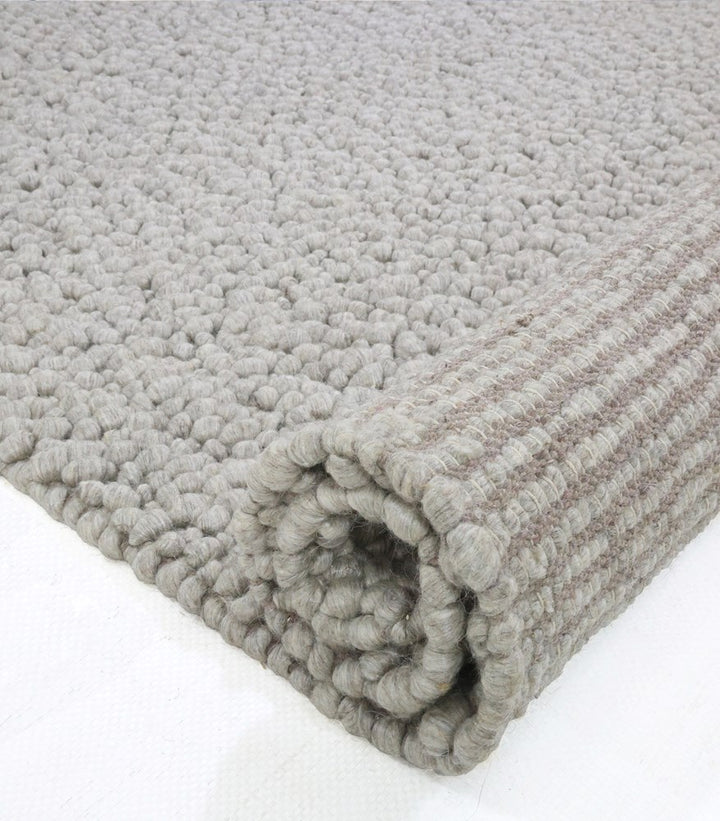 Fish Eye Pebbles Pure Wool ASh hand woven floor rug