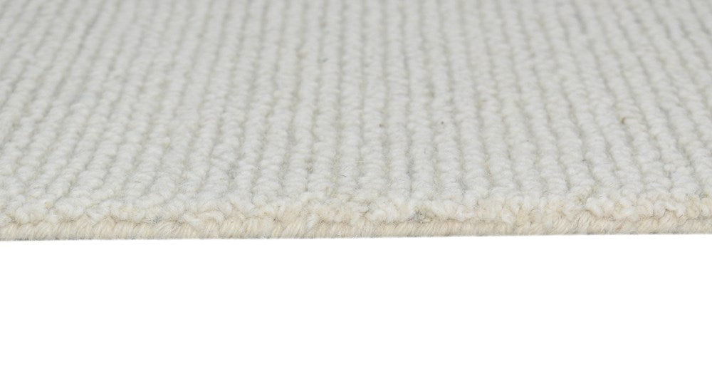 Rimini White  Hand Tufted Textured loop Pile