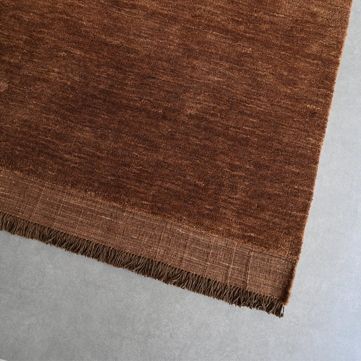 Fern COCOA Handloomed Pure Wool Rug
